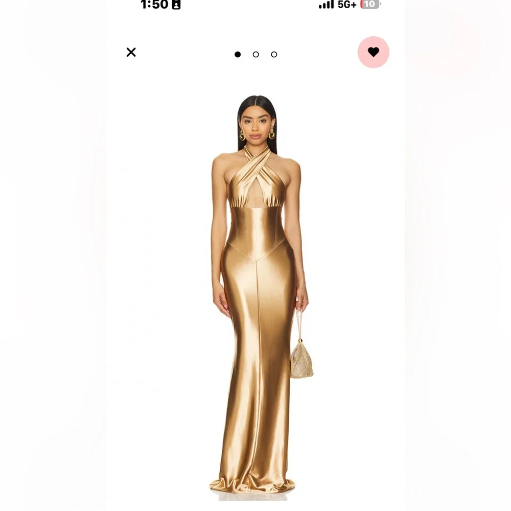 Retrofete Strapless Gold Gown - Picture 1 of 10
